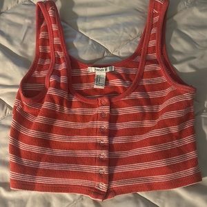Red Spring Crop Tank Top
